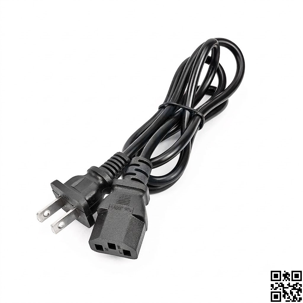 Dây Cáp Nguồn AC 6A 220V Dài 1m, C13 IEC Nối Phích Cắm US