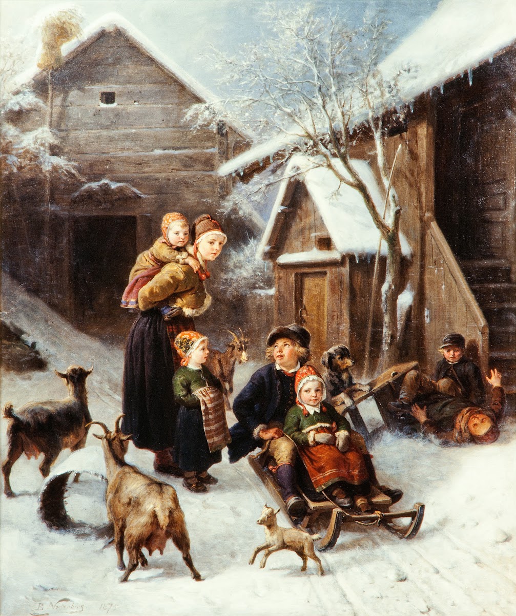 Tobogganing Dalecarlian Scene 1875