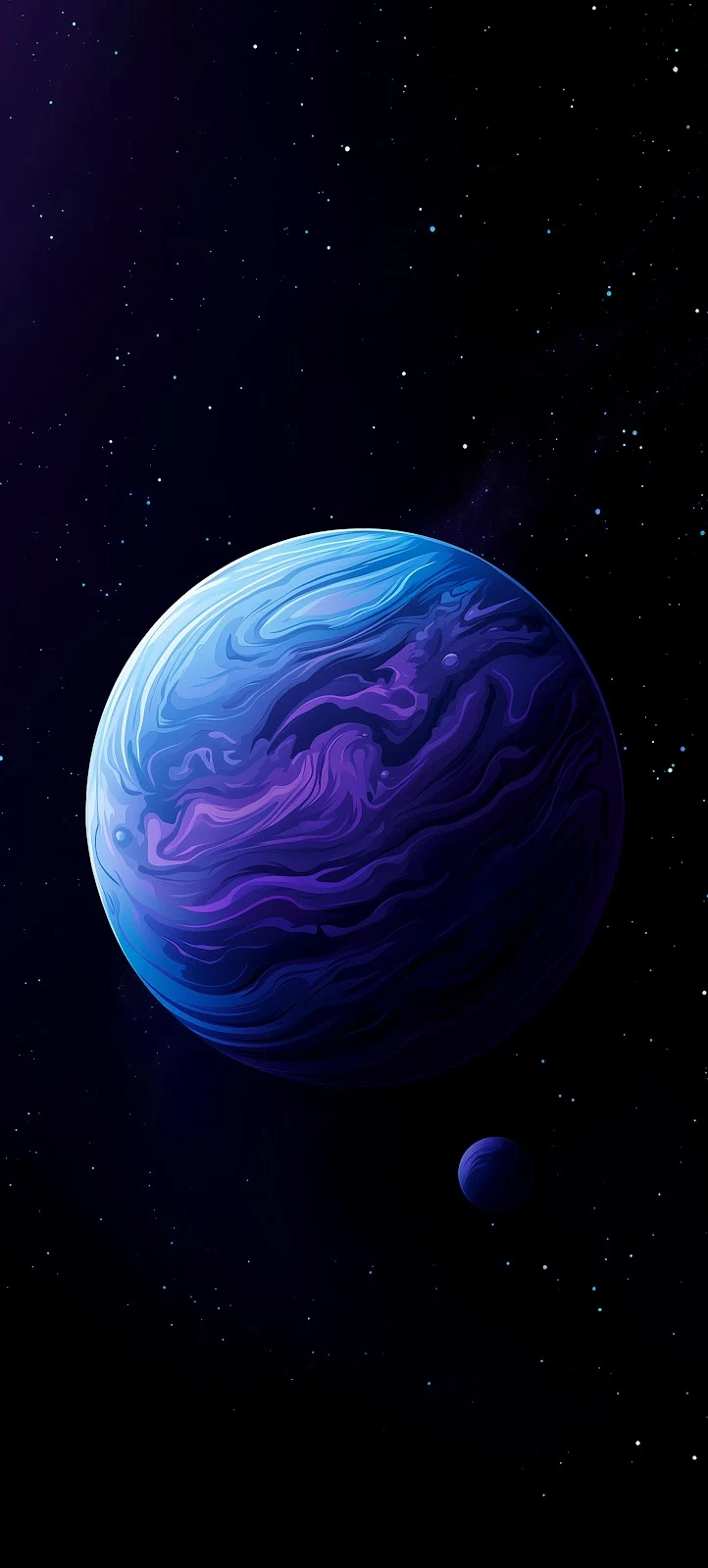 Purple Gas Giant In Space - Digital Illustration 5K iPhone Wallpaper (3240x7184)