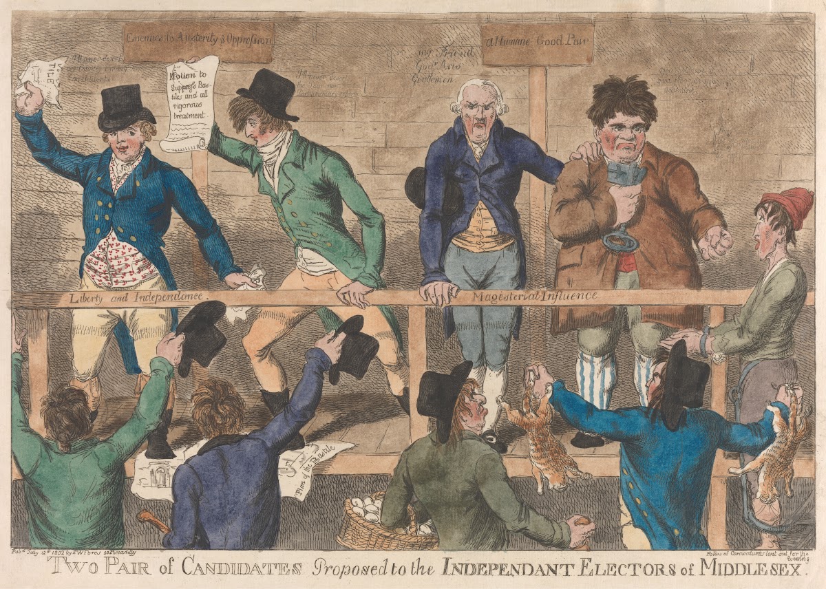 Two Pair of Candidates Proposed to the Independant Electors of Middlesex 1802