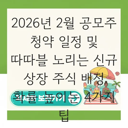 2월 공모주 청약 일정 및 따따블 노리는 신규 상장 주식 배정 확률 높이기 대표 이미지
