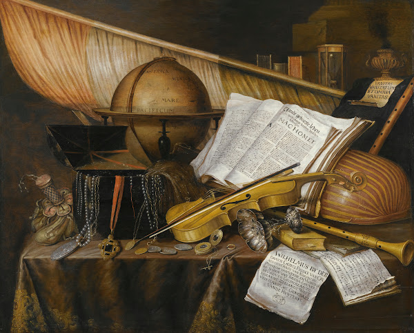 A Vanitas Still Life With Books And Leaflets