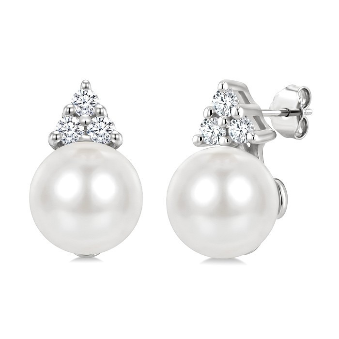 Pearl & Diamond Fashion Earrings