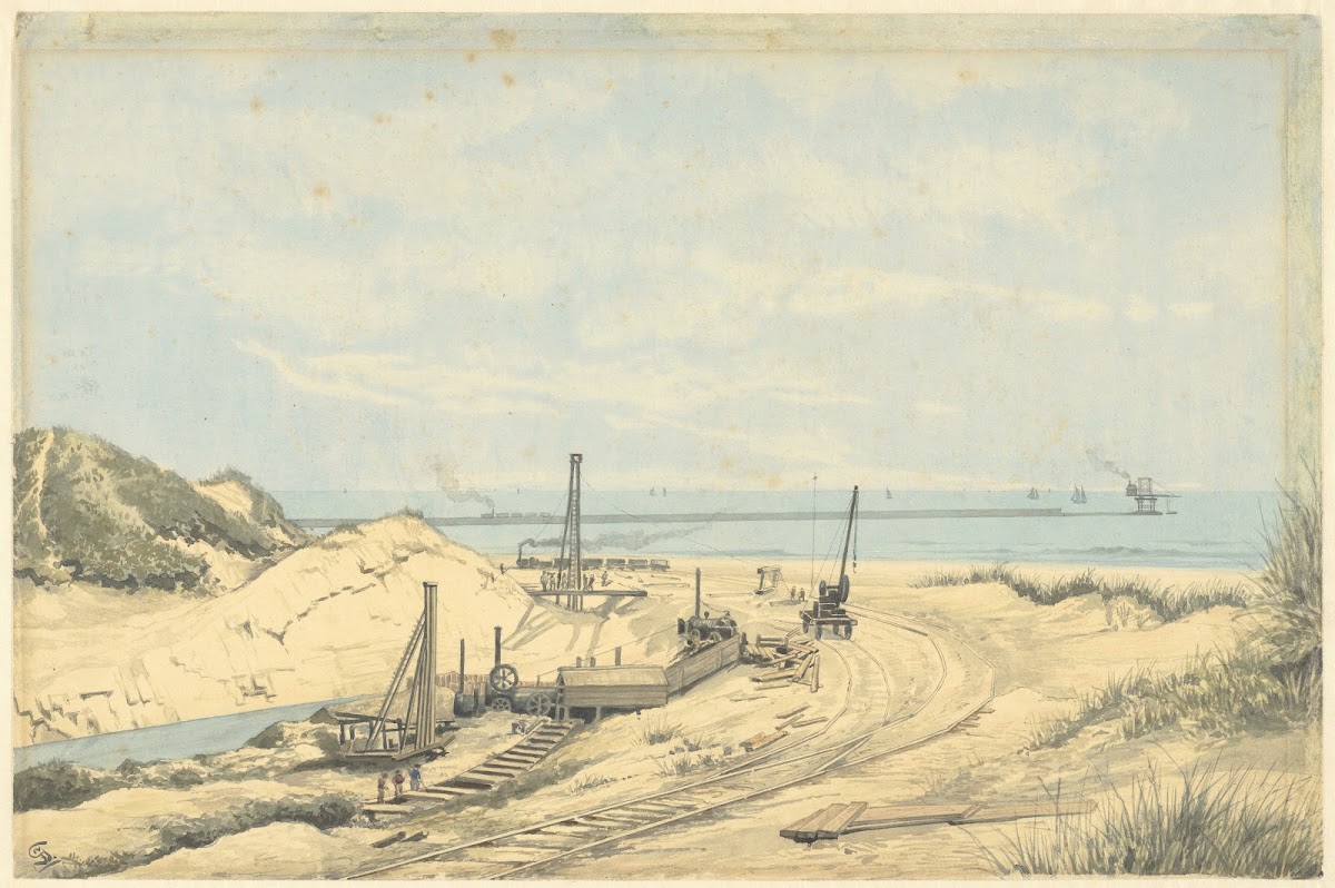 De aanleg van het Noordzeekanaal te IJmuiden ca 1875