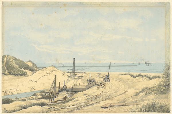 De aanleg van het Noordzeekanaal te IJmuiden ca 1875
