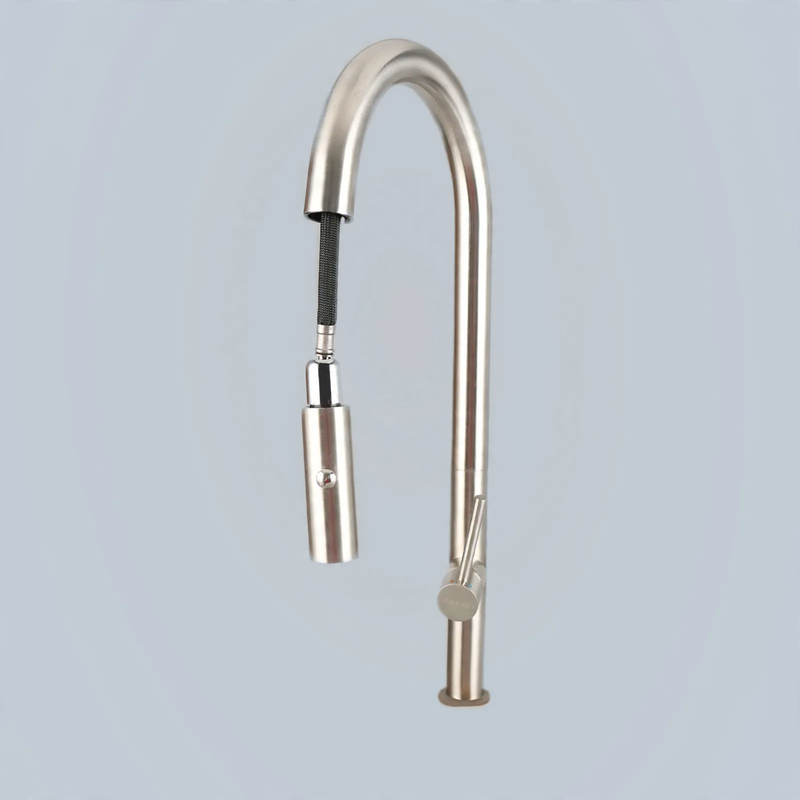 Stainless steel kitchen faucet with ceramic valve