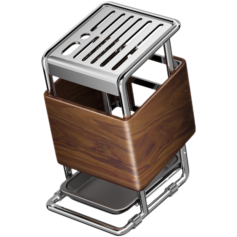 Knife holder made of carbon steel with cutlery compartment
