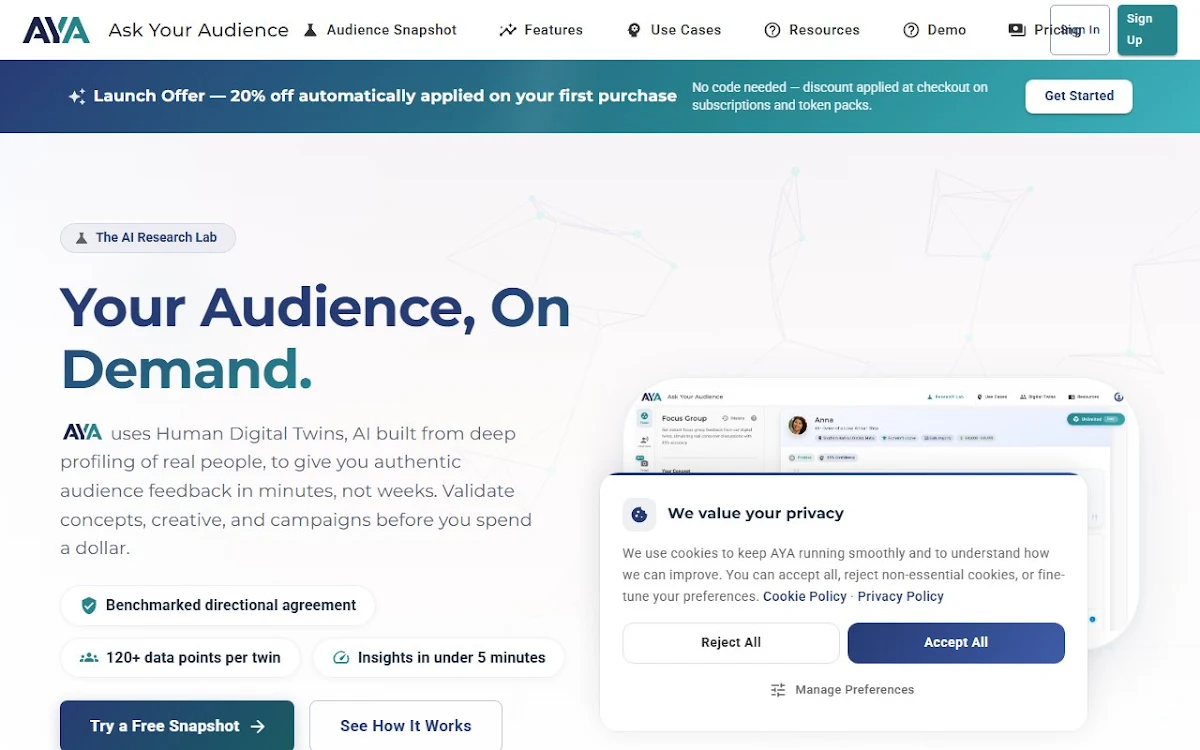 Captura de Ask Your Audience
