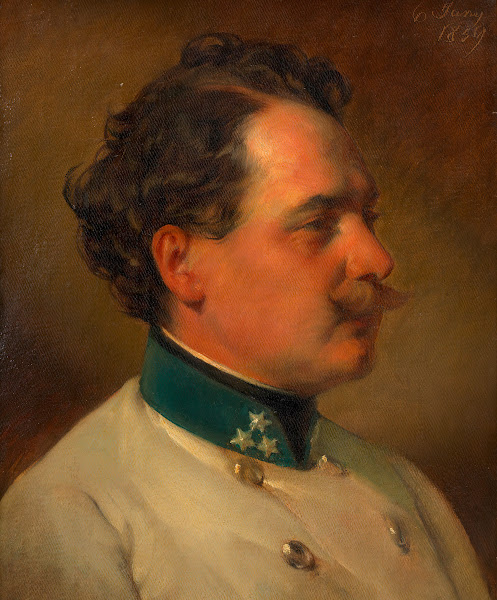 Andreas Amerling als Hauptmann des Infanterie Reg Nr 3 Bruder des Künstlers 1859