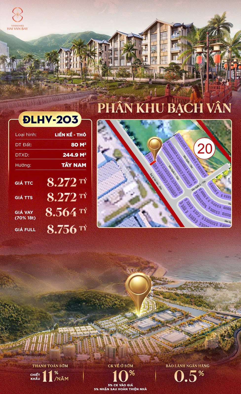 ĐLHV-203 🔥 VINHOMES HẢI VÂN BAY