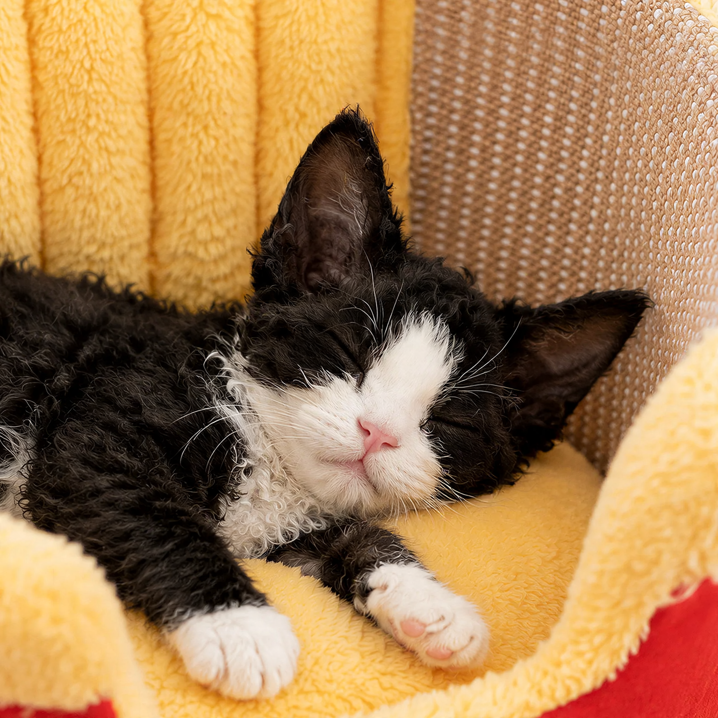 Cat bed with scratching option and play function