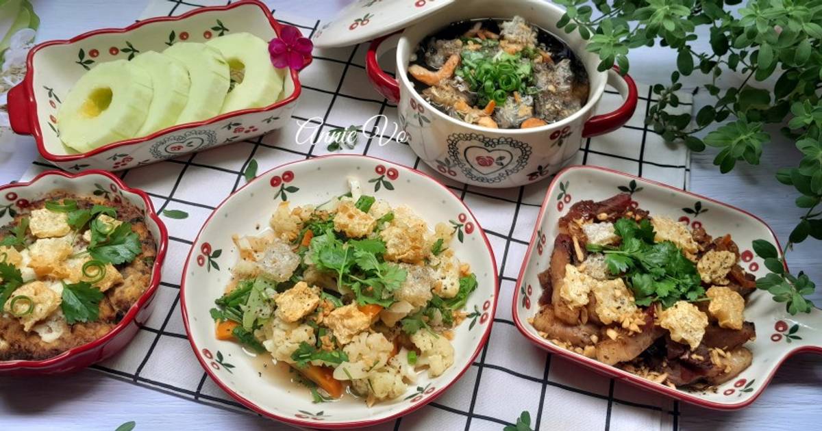 Bữa cơm 4 món với bóng bì