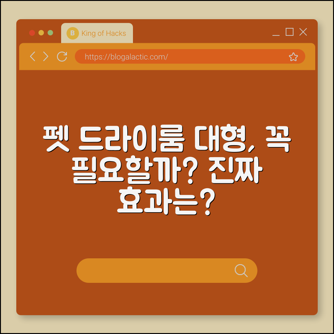 펫 드라이룸 대형, 정말 필요할까요?