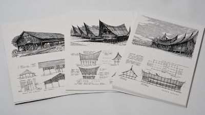 Signature Ink Art Print - Indonesian Vernacular House