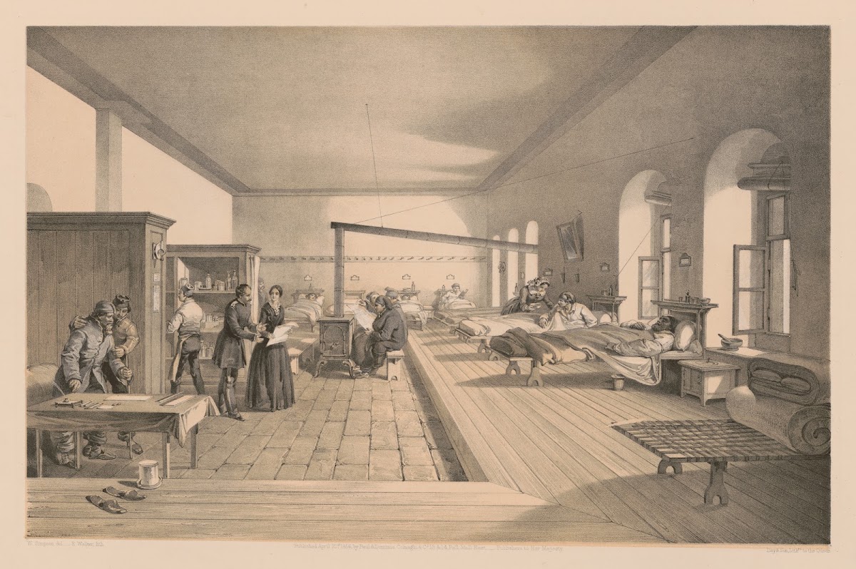 One of the wards of the hospital at Scutari 1855