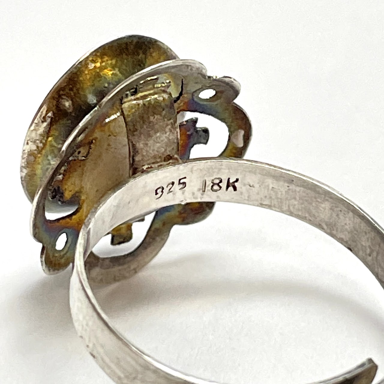 Sterling Silver & 18K Gold Incan Ring