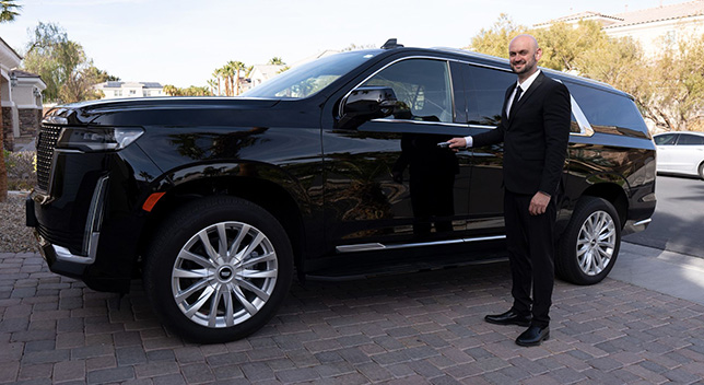Executive vehicle staged for an arriving delegation in Miami