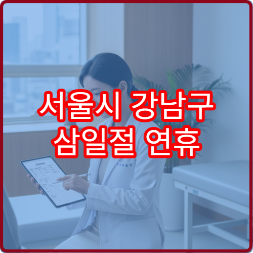 서울시 강남구 삼일절 연휴 진료 가능한 병원 총정리 대체공휴일 응급실 운영 여부 확인