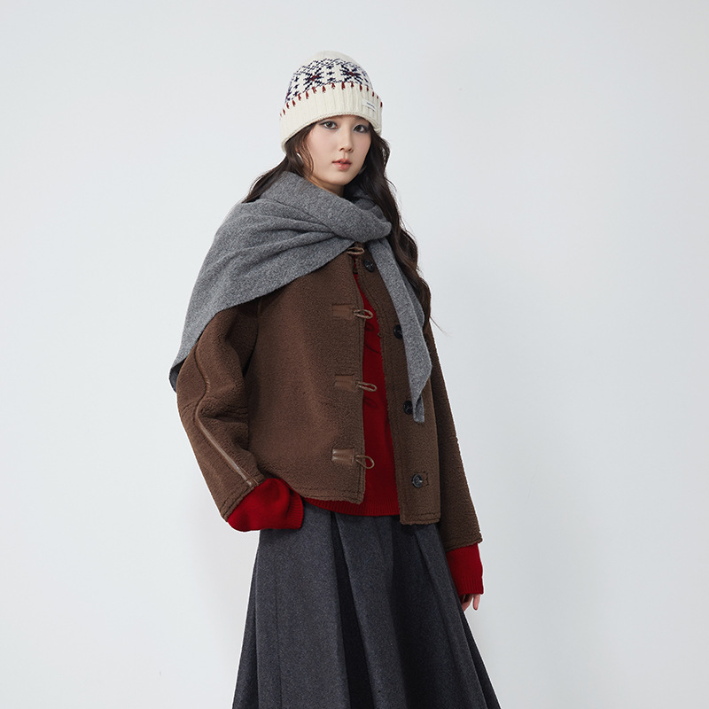 Damen-Lammfelljacke, wendbar, Herbst/Winter