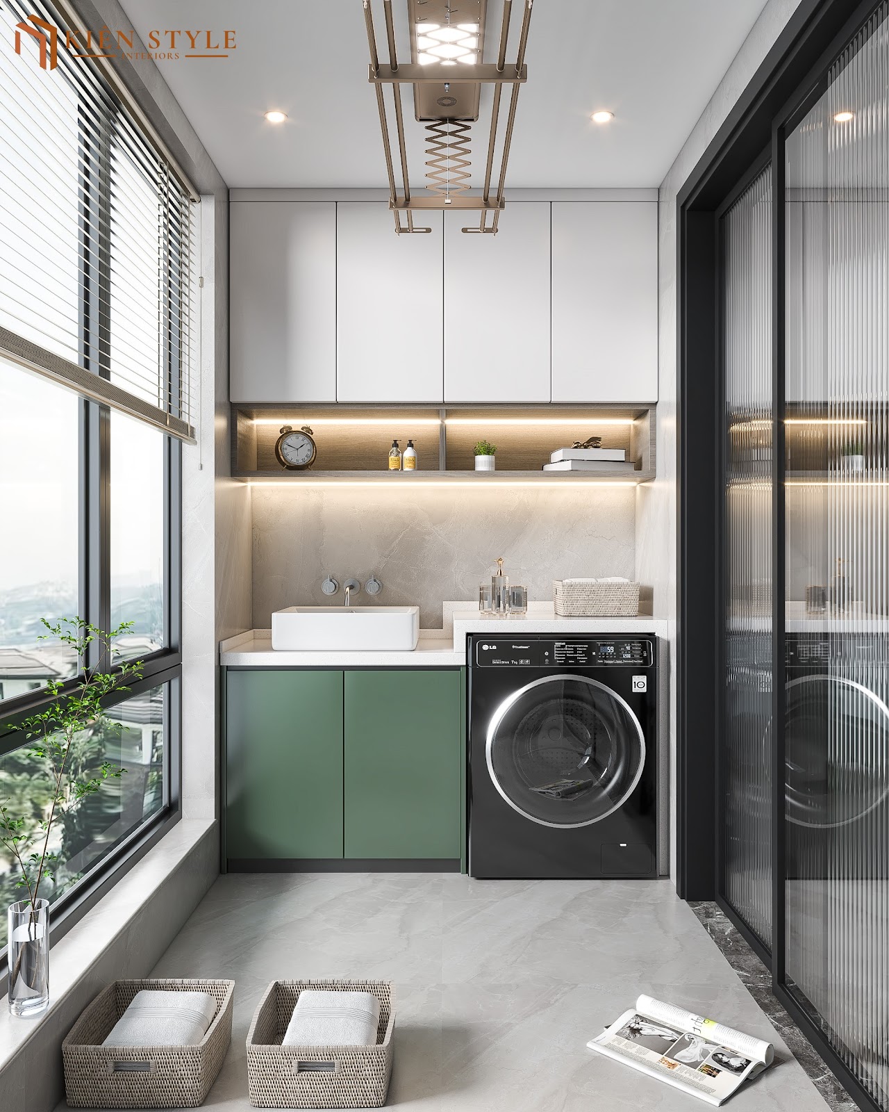 Mẫu tủ phòng giặt mới nhất 2024