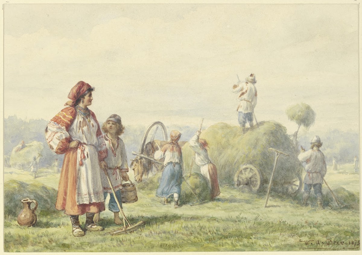 Hay harvest in Russia 1875