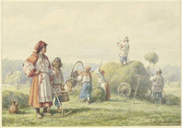 Hay harvest in Russia 1875