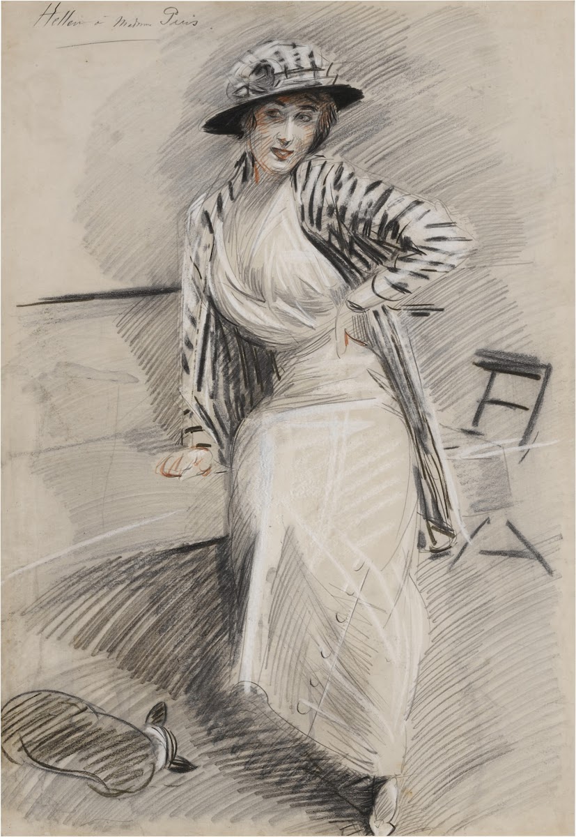 Madame Paris assise sur une banquette 1915