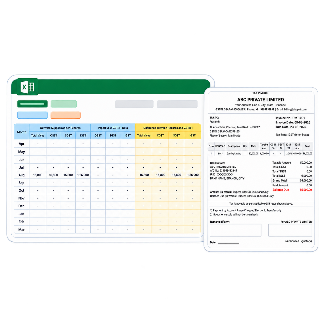 GST Comparable and Invoice Generator Kit
