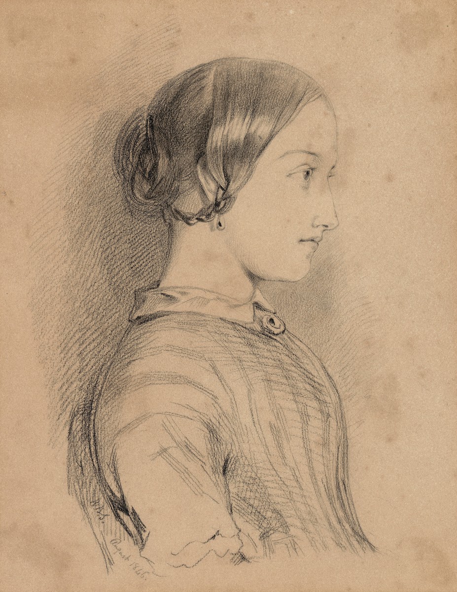 Portrait study of a young woman 1846