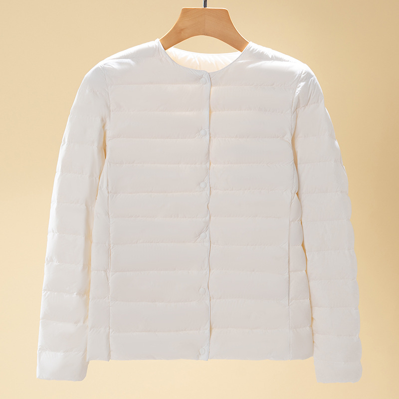 Lightweight women's down jacket, short, filled with duck down