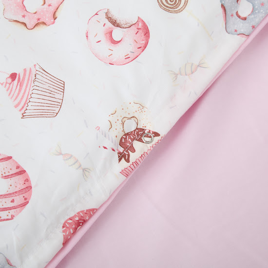 Детское сменное постельное белье 4 эл Twins Satin Limited Donat & Cake розовый