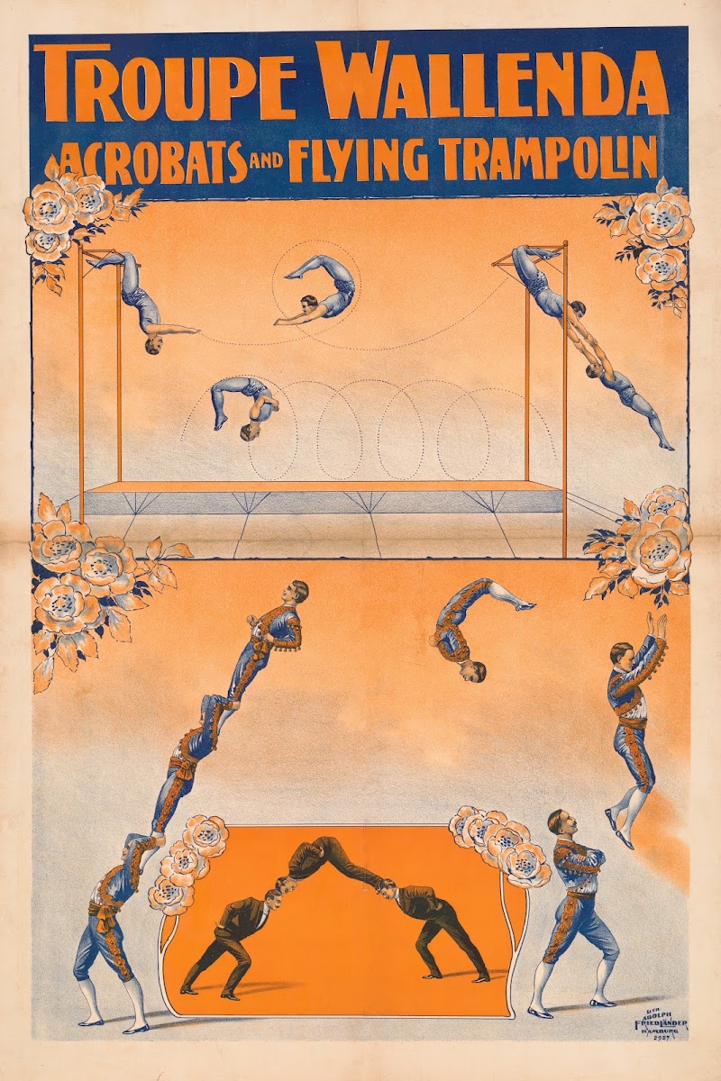 Troupe Wallenda acrobats and flying trampolin 1905