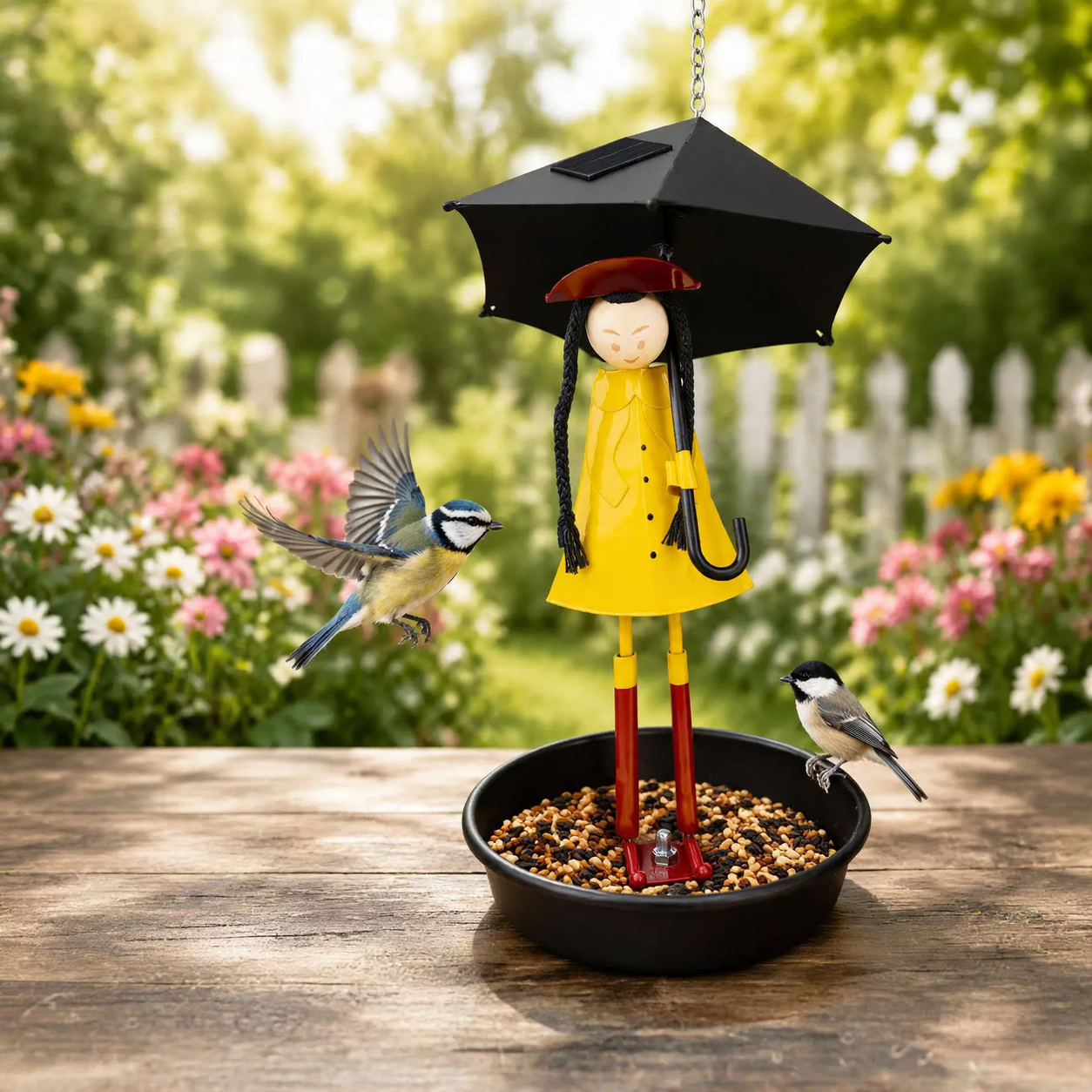 Metal Birdbath Girl Design for the Garden