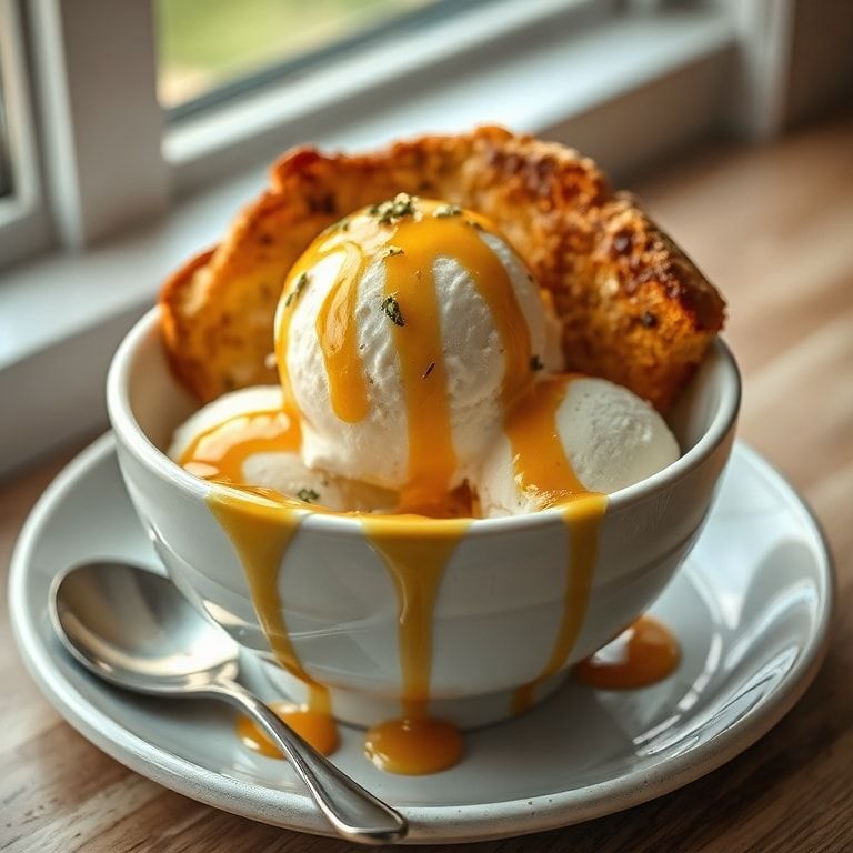 Easy Honey Toast Ice Cream Bowl Recipe for Dessert: Sweet Comfort in 40 Minutes finished