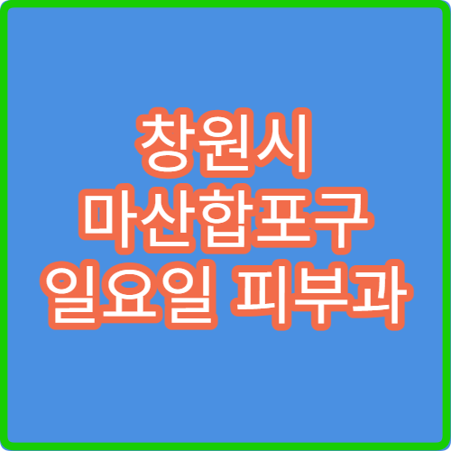 창원시 마산합포구 일요일 피부과 진료 병원 아토피·두드러기 상담 가능