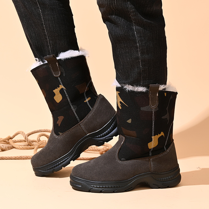 Warme Herren-Winterstiefel mit Lammfellfutter