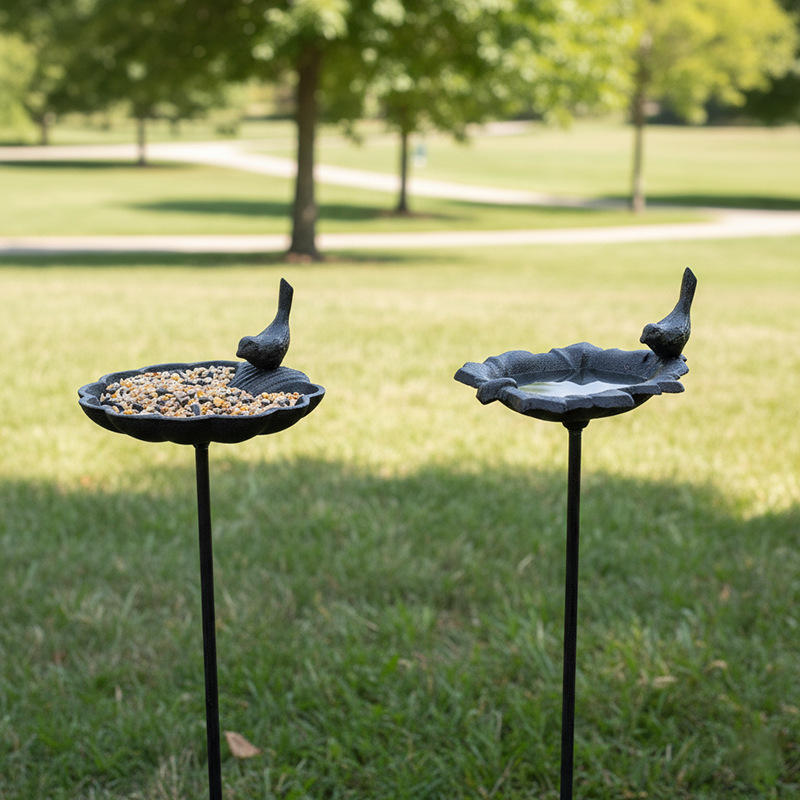 Cast iron bird feeder in vintage style