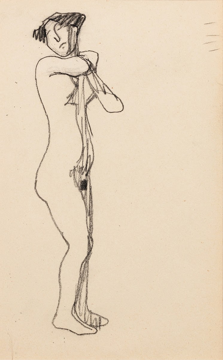 Femme nue debout de trois quarts vers la droite 1905 1907