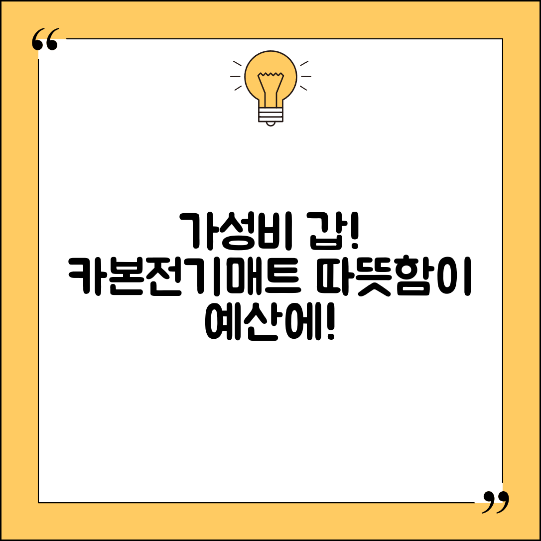 “카본전기매트, 이 가격에 이렇게 따뜻하다니!”