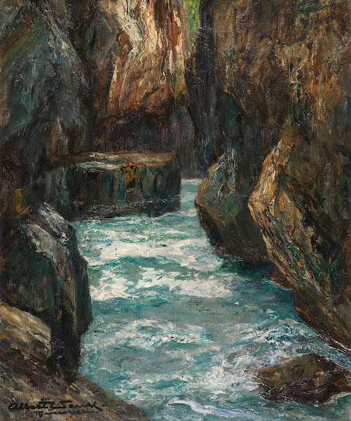 In der Partnachklamm bei Partenkirchen 1915