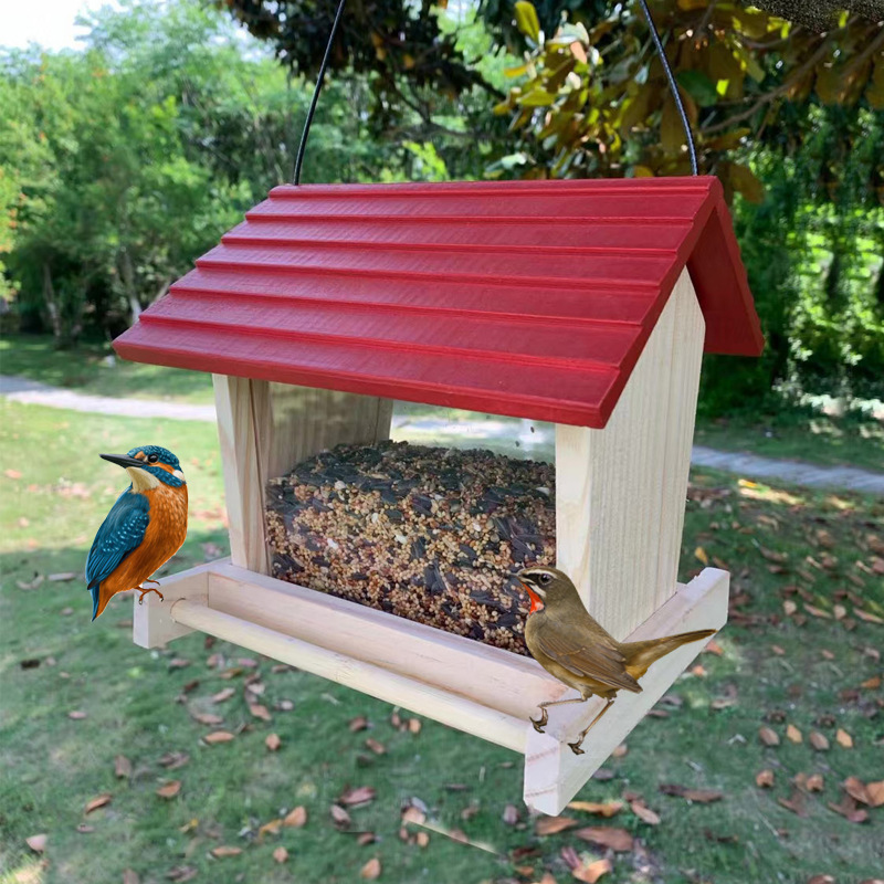Hanging Wooden Birdhouse for Garden and Balcony