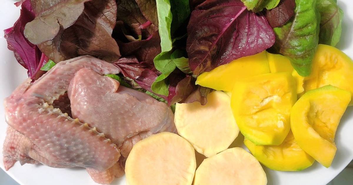 Cháo chim bồ câu rau dền khoai lang bí đỏ cho bé