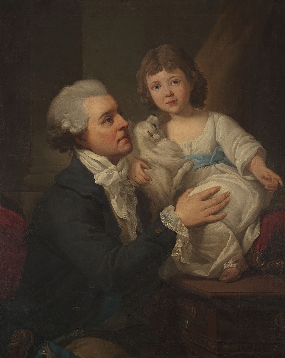Portrait of Michał Jerzz Wandalin Mniszech 17421806 with his daughter Elżbietka