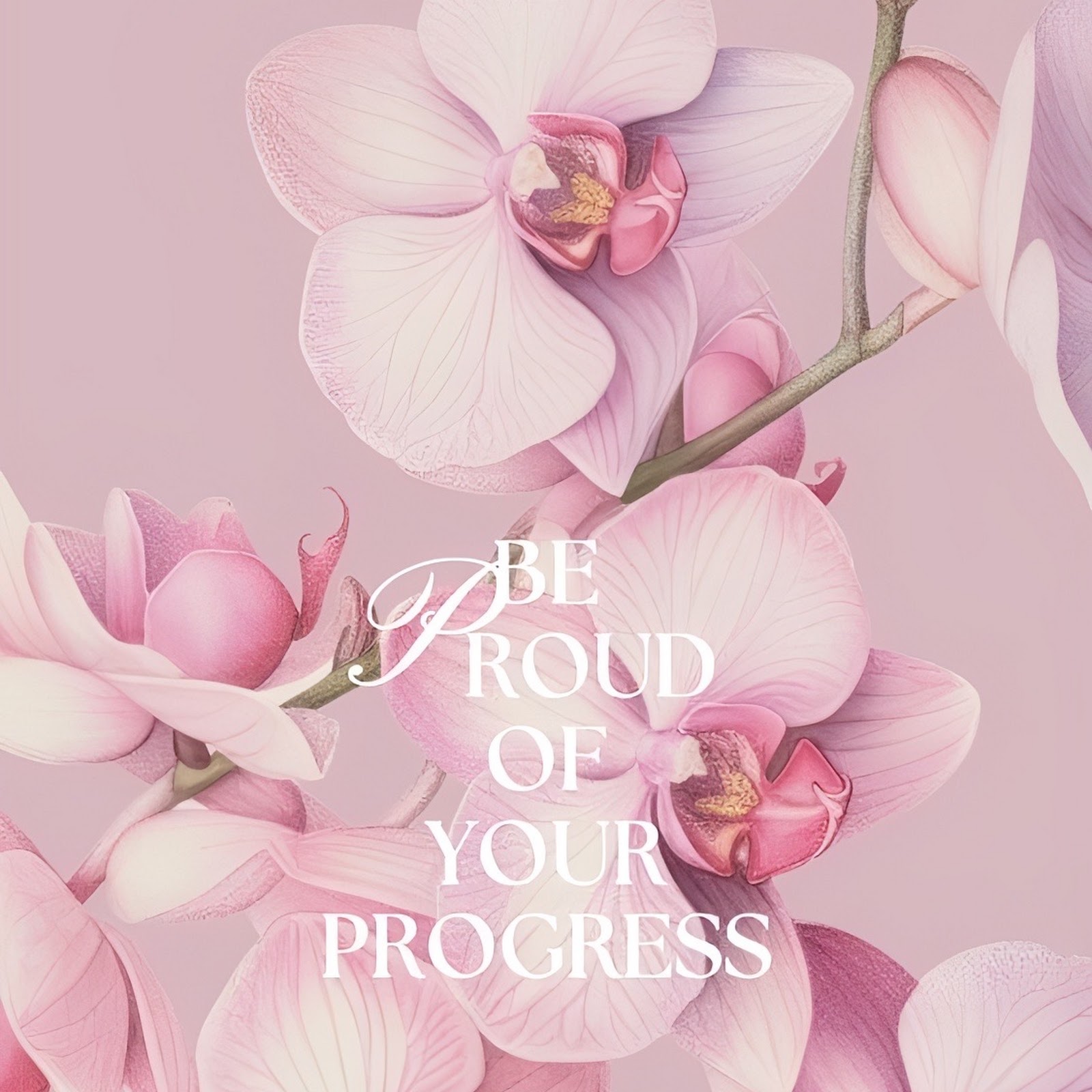 Download Pink Orchids With Inspirational Quote Full HD iPhone