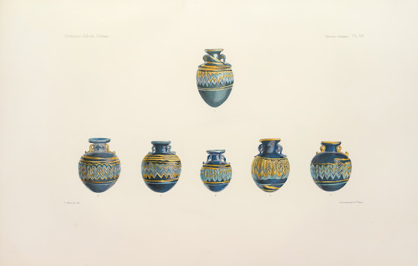 Collection Julien Greau Verrerie antique emaillerie et poterie appartenant a M J