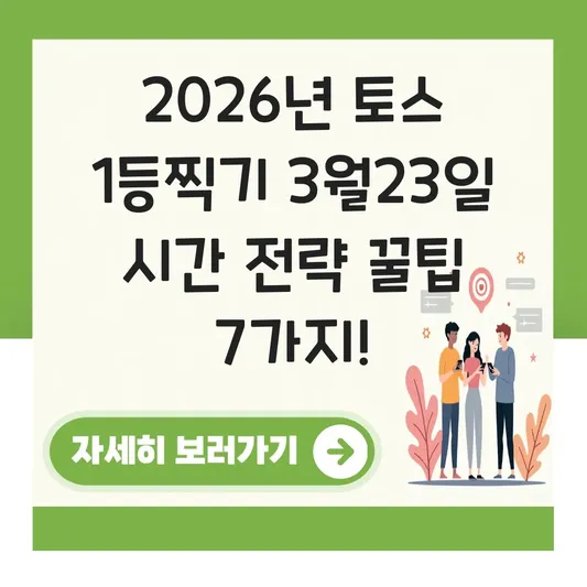 토스 1등찍기 3월23일 시간 전략