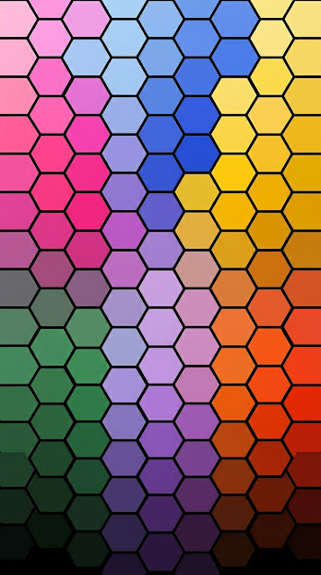 Modern Geometric Hexagonal Gradient Spectrum Mobile Wallpaper - Free mobile Wallpaper