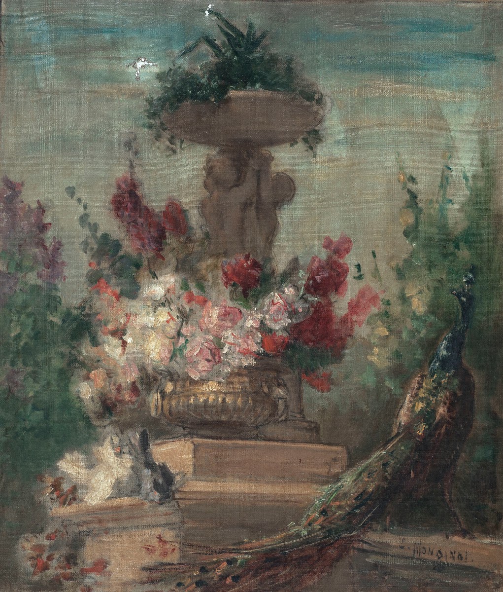 Fleurs et paon 1889 1892