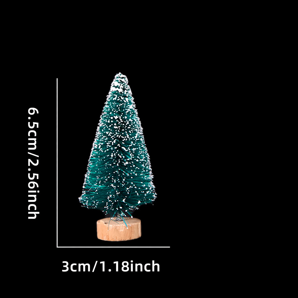 Mini-Weihnachtsbaum aus Holz und Sisal, beschneit