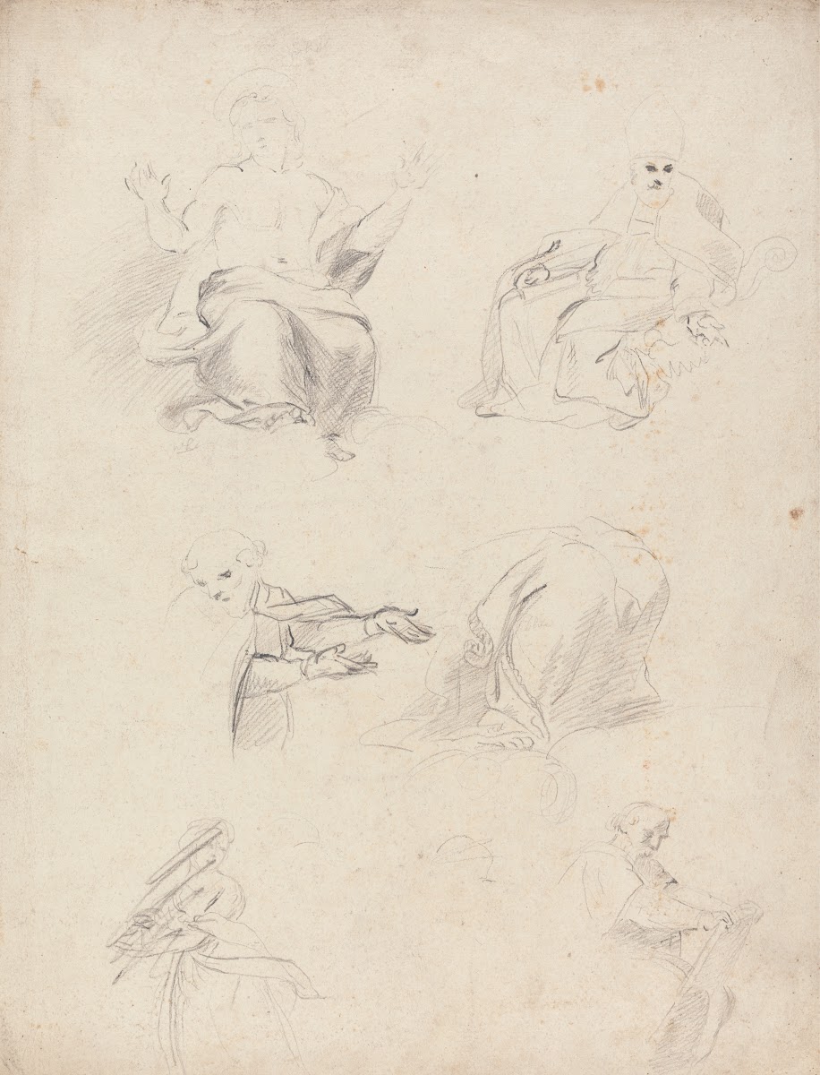 Sheet of Figure Studies from Raphaels Disputation